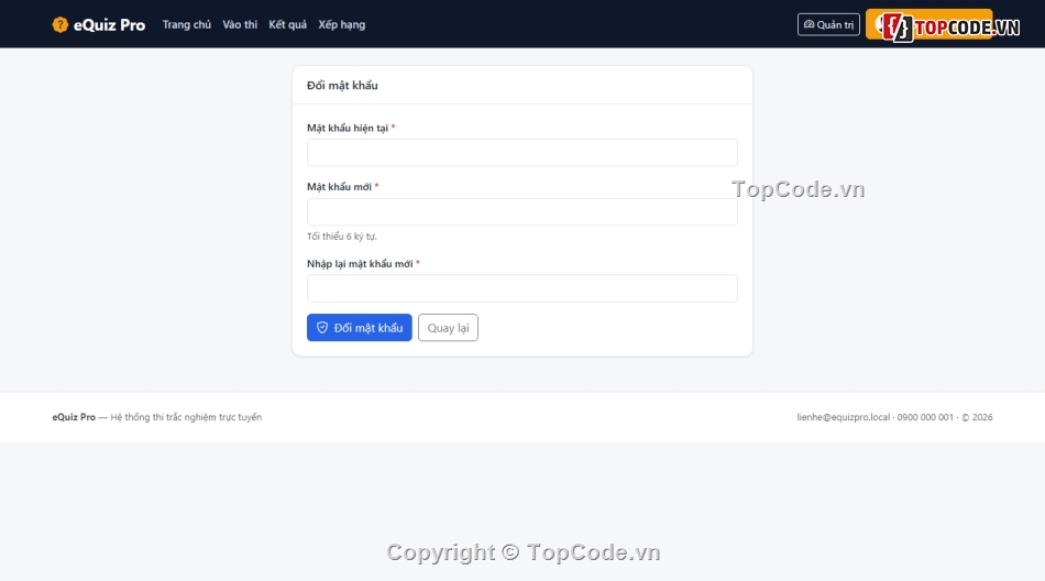 Web Thi Trắc Nghiệm Online,thi trắc nghiệm,code thi trắc nghiệm